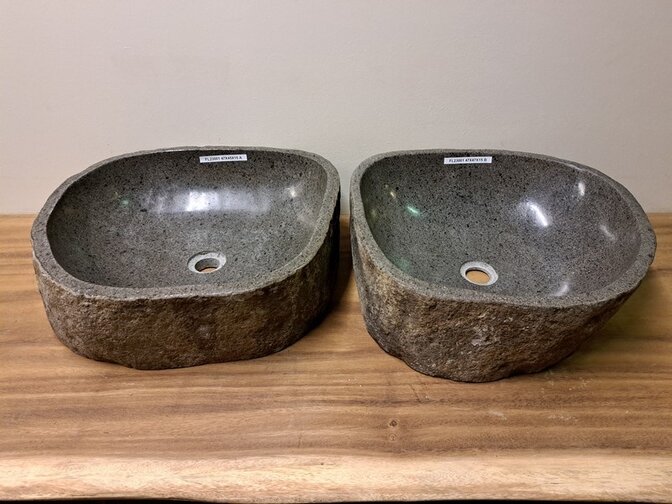 2 waskommen uit 1 steen - 47x45x15cm - FL23001