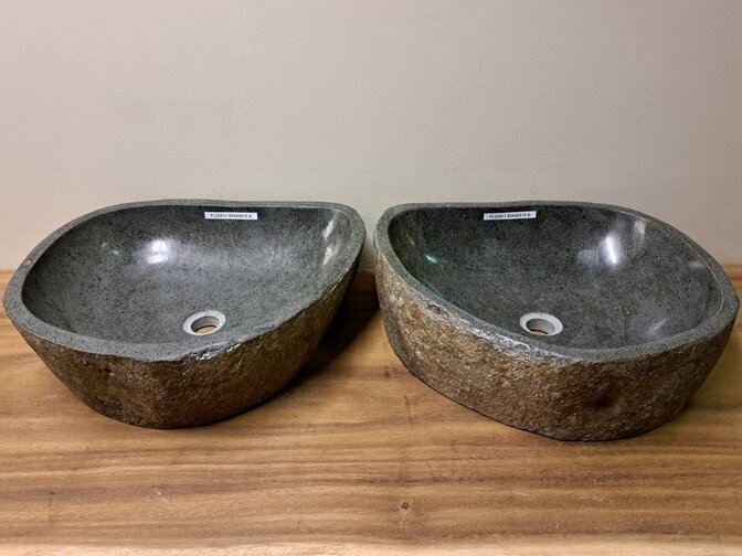 2 waskommen uit 1 steen -  55x35x15cm - FL23010