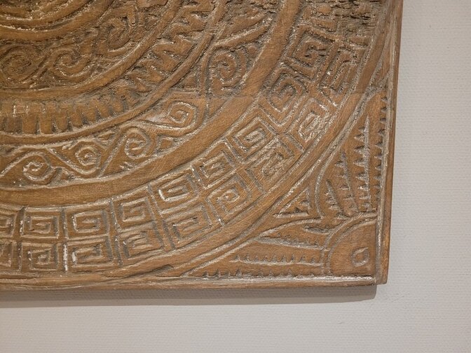 Wanddecoratie met houtsnijwerk 65x65cm - SKA24137-13