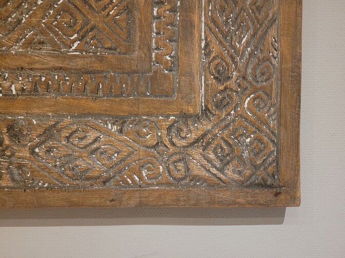 Wanddecoratie met houtsnijwerk 60x60cm - SKA24137-12