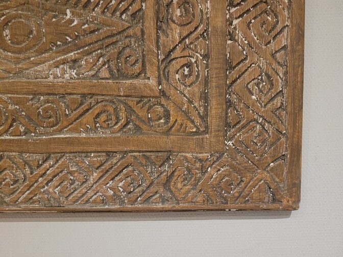 Wanddecoratie met houtsnijwerk 50x50cm - SKA24137-11