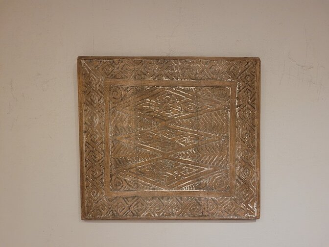 Wanddecoratie met houtsnijwerk 40x40cm - SKA24137-10