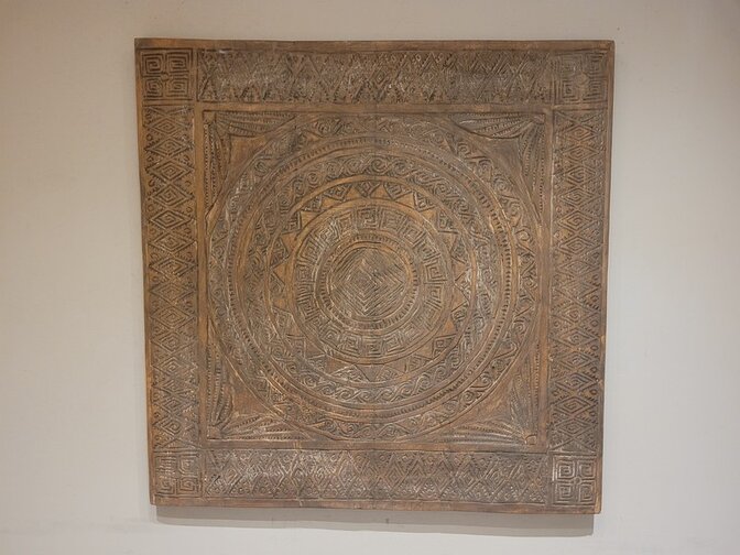 Wand decoratie met houtsnijwerk 120x120cm - SKA24137-07