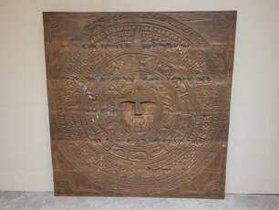 Muurdecoratie met houtsnijwerk 140x145cm - SKA24137-06