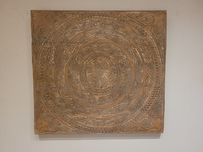Muurdecoratie met houtsnijwerk 75x80cm - SKA24137-04