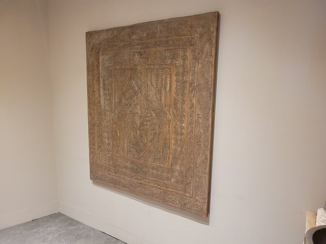 Muurdecoratie met houtsnijwerk 135x150cm - SKA24137-03