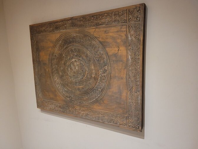 Muurdecoratie met houtsnijwerk 115x150cm - SKA24137-01
