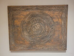 Muurdecoratie met houtsnijwerk 115x150cm - SKA24137-01