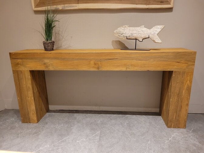 Gerecycled teak sidetable 180x32x80cm