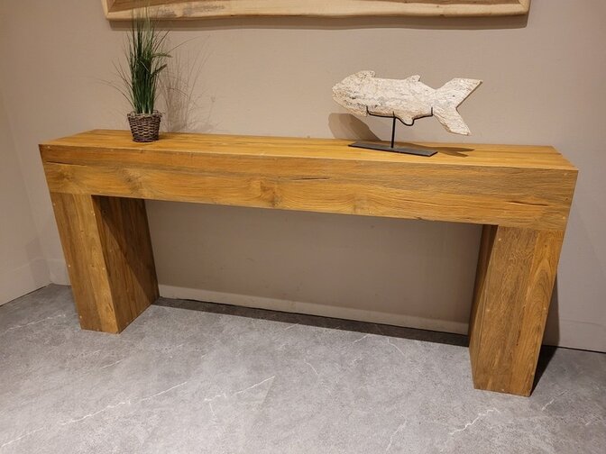 Gerecycled teak sidetable 180x32x80cm