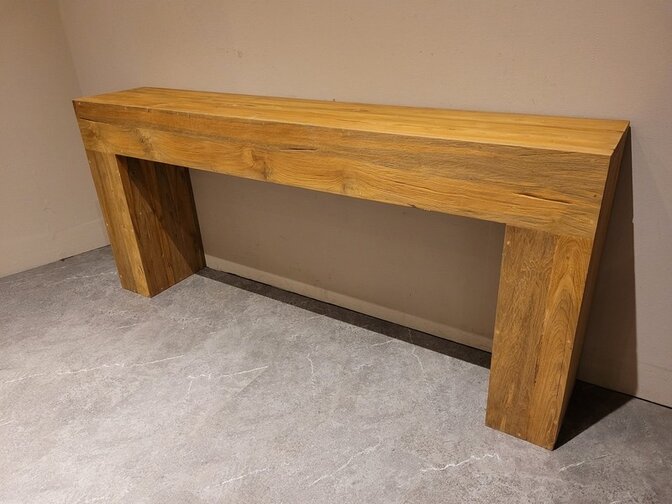 Gerecycled teak sidetable 180x32x80cm