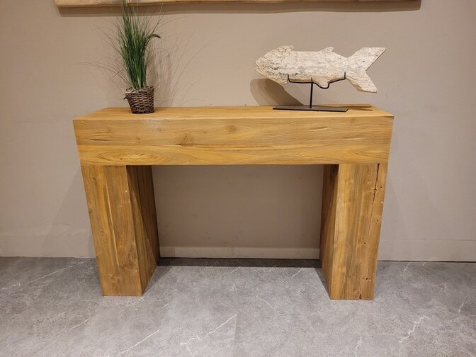 Gerecycled teak sidetable 120x32x80cm