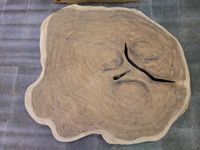 Boomstam tafelblad rond 180/180cm CA01-1224