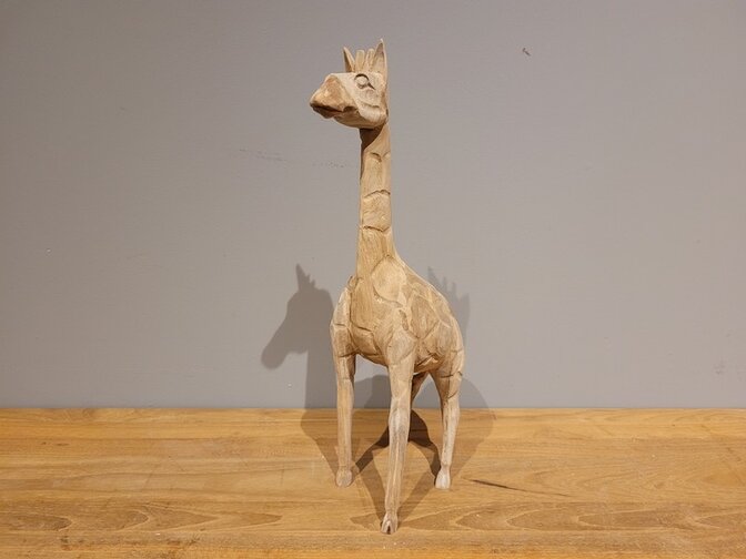 Staande Giraf van hout - 35cm