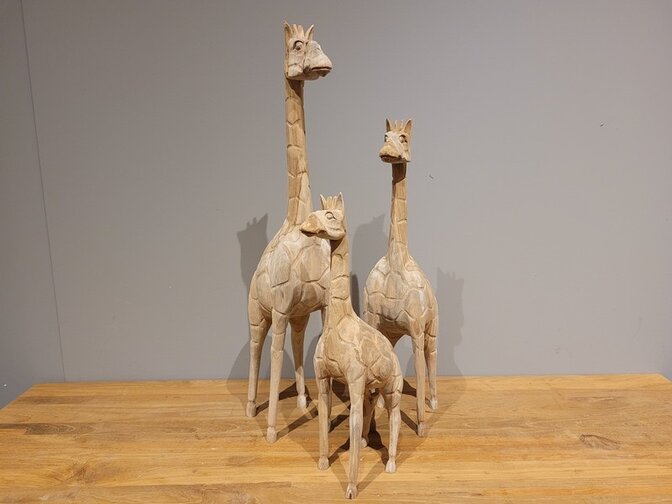 Staande Giraf van hout - 45cm