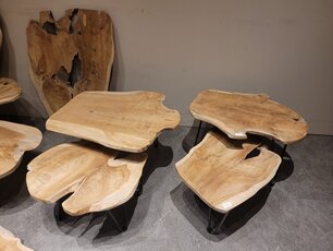 Teak wortelhout tafelbladen - klein - 40/60cm