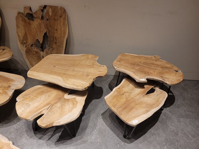 Teak wortelhout tafelbladen - klein - 40/60cm