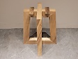 Piramide poot boomstamtafel - hardhout  - klein