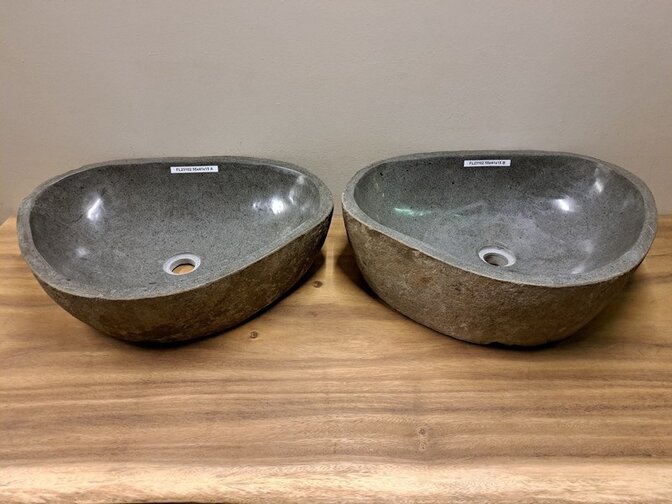 2 waskommen uit 1 steen -  55x41x15cm - FL23102
