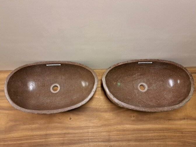 2 waskommen uit 1 steen -  57x34x16cm - FL23103