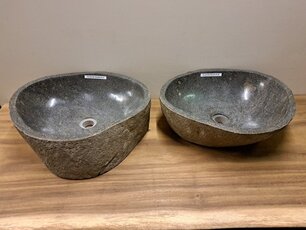 2 waskommen uit 1 steen -  50x44x16cm - FL23104