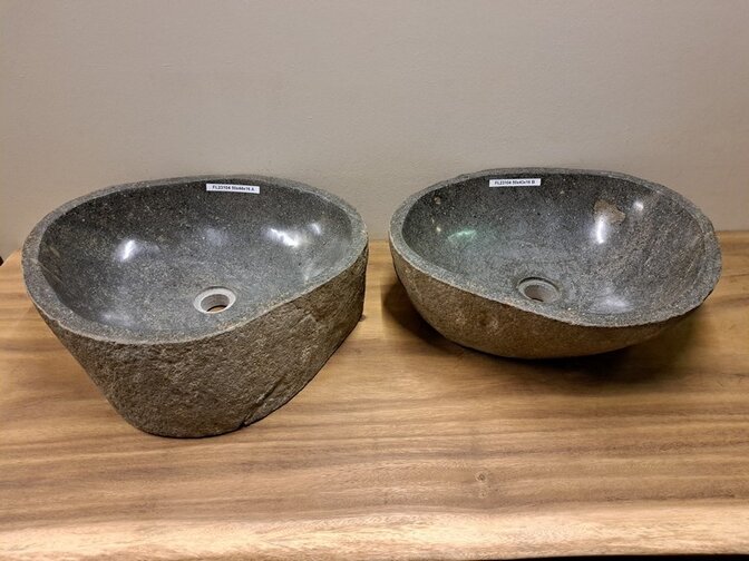 2 waskommen uit 1 steen -  50x44x16cm - FL23104