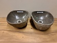 2 waskommen uit 1 steen -  28x28x15cm - FL23105