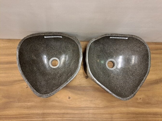 2 waskommen uit 1 steen -  32x33x15cm - FL23109