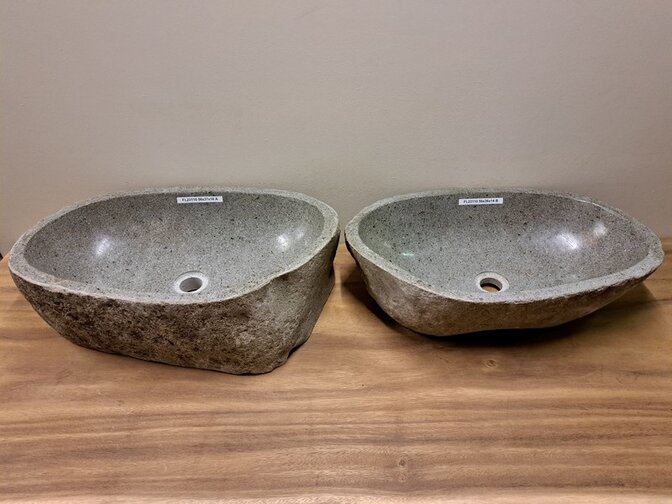 2 waskommen uit 1 steen -  56x37x15cm - FL23110