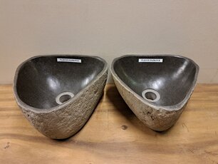 2 waskommen uit 1 steen - 31x30x15cm - FL23115