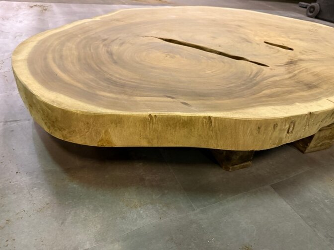 Ronde Boomstamtafel blad 145/185cm CA74-1124