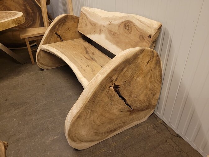 Boomstambank met rugleuning 170cm - AG2529-01