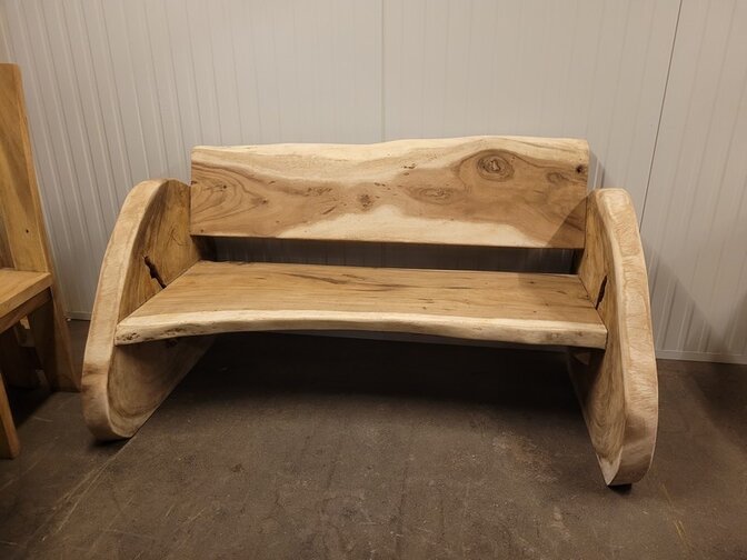 Boomstambank met rugleuning 170cm - AG2529-01