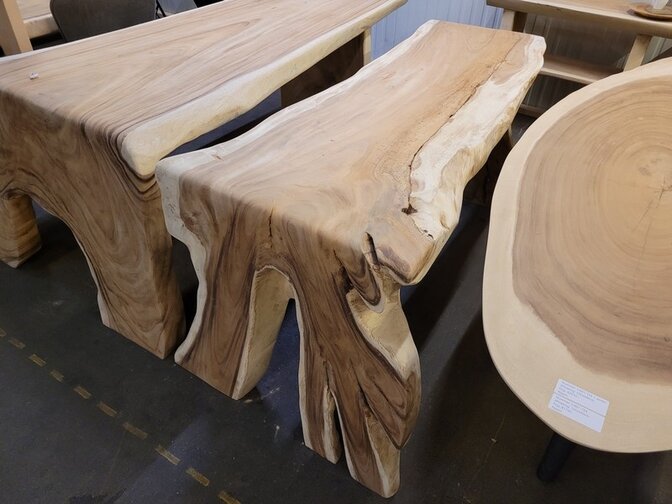 Boomstamtafel met 1 vaste poot 60/80x200cm