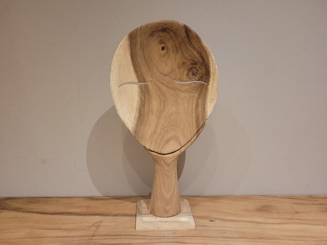 Houten gezicht op hand - 30x60cm