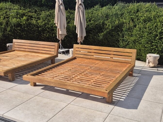 2-persoons Daybed Sella - Teakhout - ligbed - demontabel