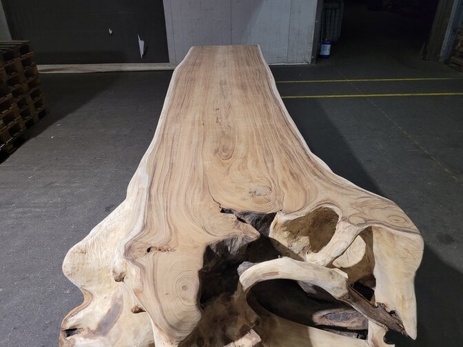 Boomstam bartafel 75/120x350cm - uit 1 stuk