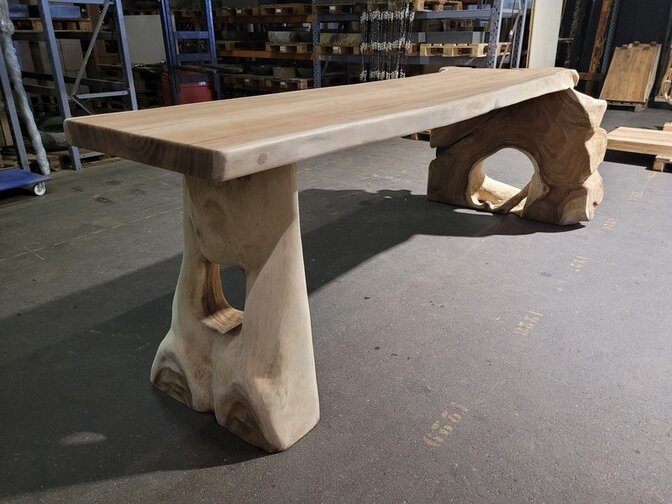 Boomstam bartafel 75/120x350cm - uit 1 stuk