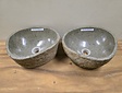 2 waskommen uit 1 steen - 34x29x15cm - FL23195