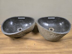 2 waskommen uit 1 steen - 40x33x15cm - FL23190