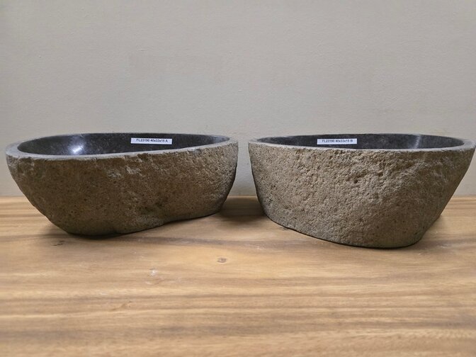 2 waskommen uit 1 steen - 40x33x15cm - FL23190
