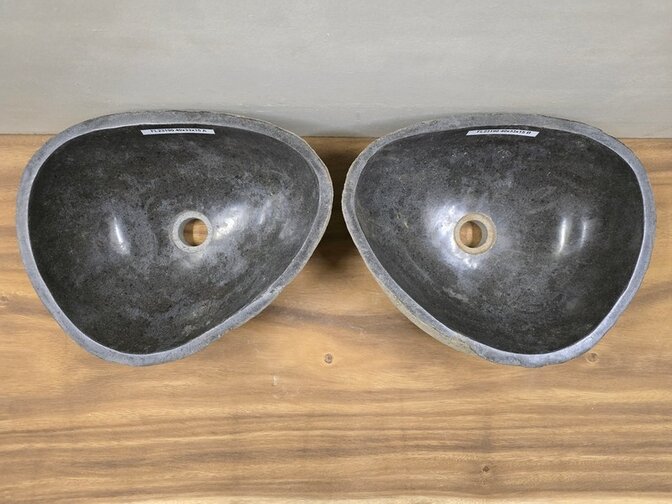 2 waskommen uit 1 steen - 40x33x15cm - FL23190