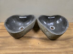 2 waskommen uit 1 steen - 35x34x15cm - FL23187