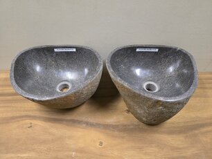 2 waskommen uit 1 steen - 34x29x15cm - FL23186