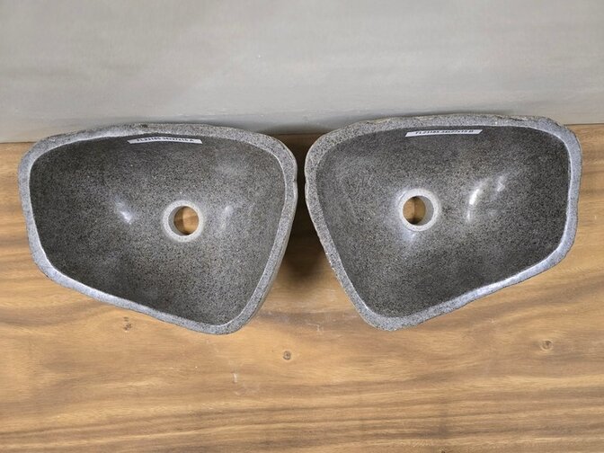 2 waskommen uit 1 steen - 34x27x15cm - FL23185