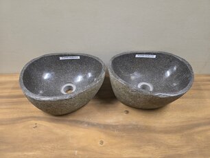 2 waskommen uit 1 steen - 33x26x15cm - FL23183