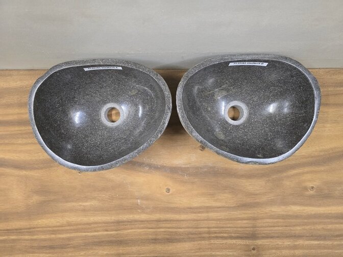 2 waskommen uit 1 steen - 33x26x15cm - FL23183