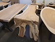 Boomstamtafel L met 1 vaste poot 65/85x215cm