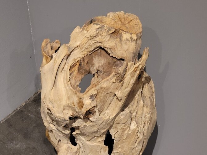 Hout sculptuur met verlichting - 70cm