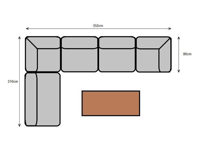 6 persoons teak lounge hoekbank New Ibiza